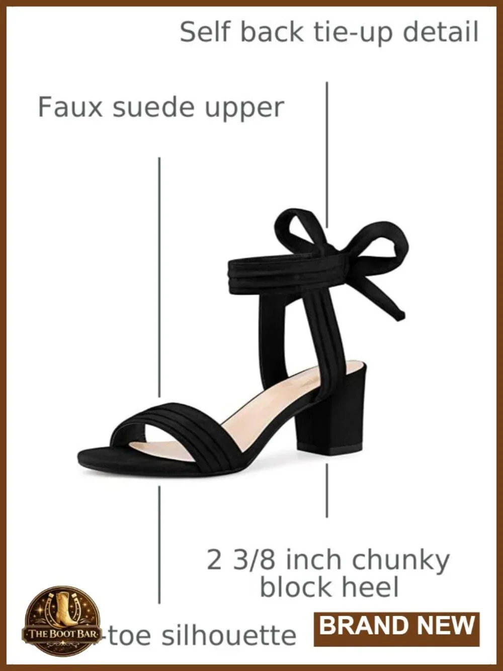 Pleated Open Toe Lace Up Chunky Heels Sandals Women's Faux Suede